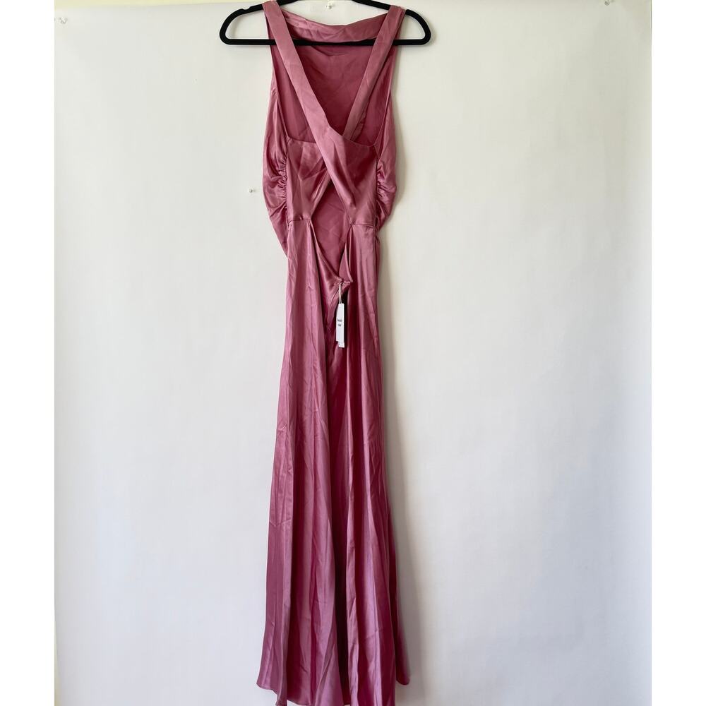 Reformation Womens Casette Silk Dress Sugar Plum Size 12 NWT - Picture 4 of 7